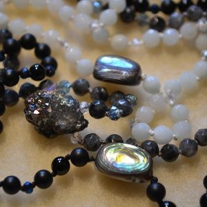 Druzy and Abalone 3 Strand Necklace!